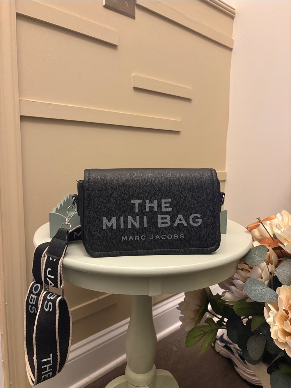 Marc Jacobs Black Mini Crossbody with Branded Strap